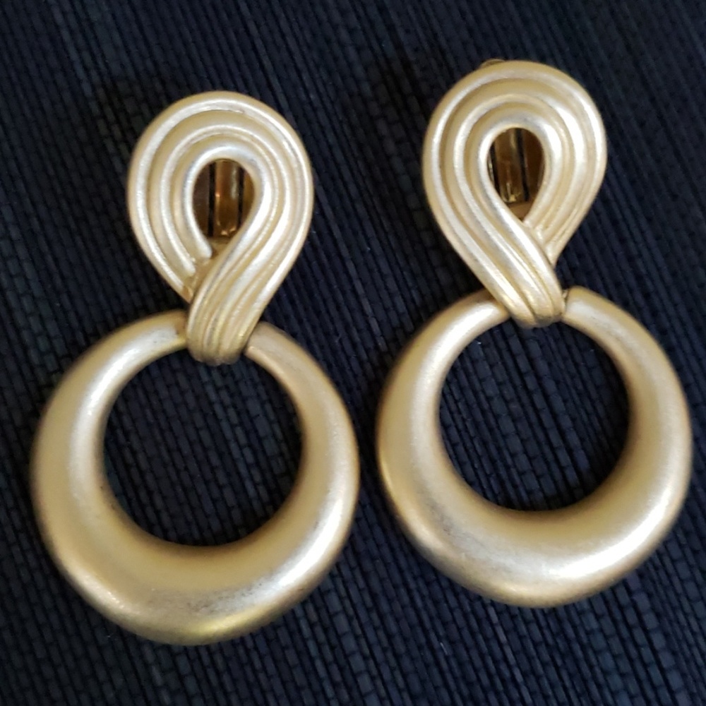 VTG large Erwin Pearl  gold earrings
